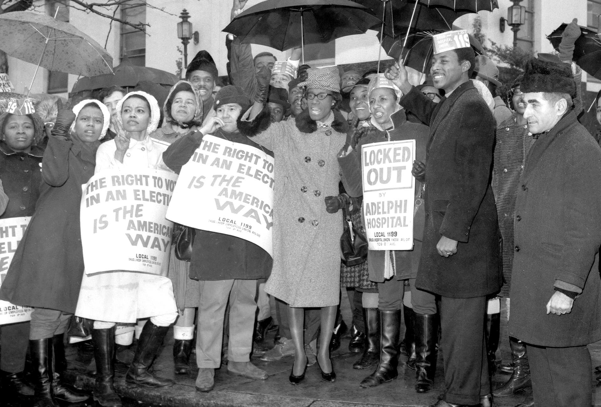 Shirley Chisholm supporting hospital workers strike