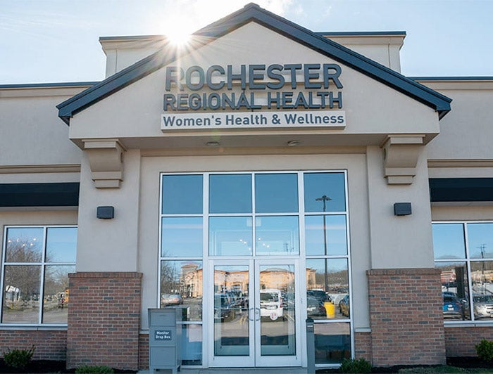 Rochester Regional Health. Women's Health & Wellness Center entrance
